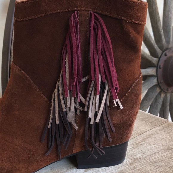 ANTHROPOLOGIE MATIKO Fringe Suede Ankle Boots NEW! - Picture 4 of 12
